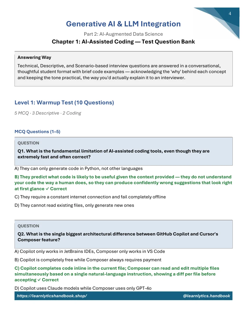 AI-Augmented DS + ML Workflow — Chapter 1 Solution Manual preview