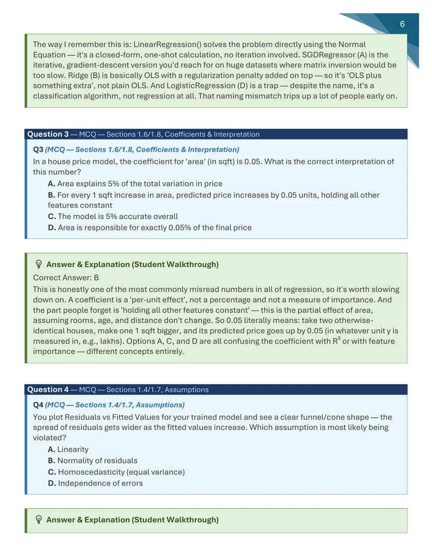 Supervised Learning — Regression — Chapter 1 Solution Manual preview