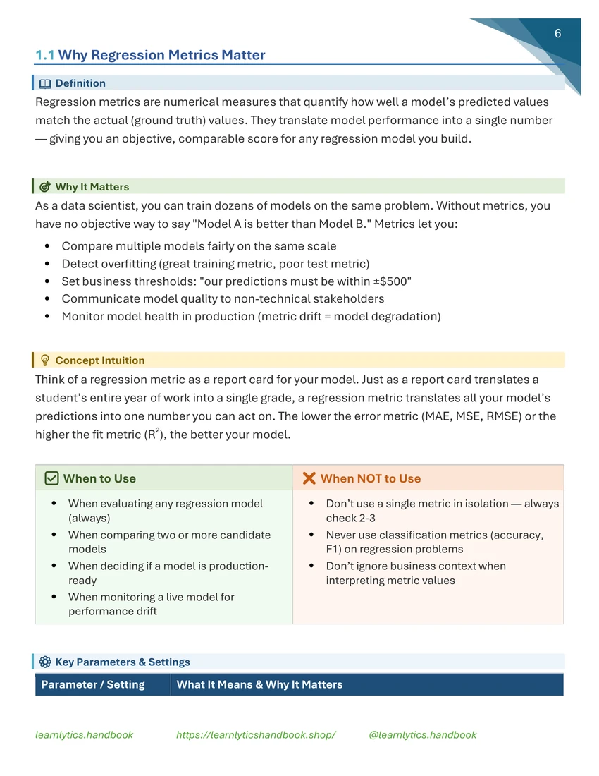Evaluation Metrics — Chapter 1 Comprehensive Handbook preview
