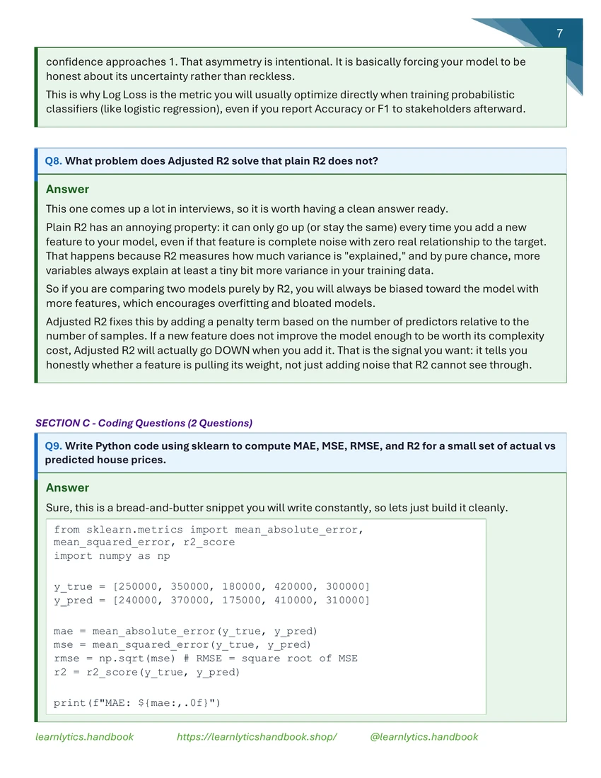 Evaluation Metrics — Chapter 1 Solution Manual preview